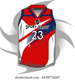Background vector, jersey sport shirt template design for soccer Sport, basket ball, running uniform in front view, Shirt mockup Vector, design very simple and easy to custom