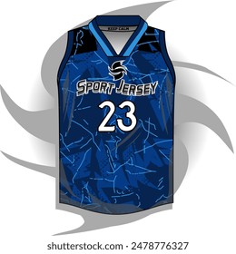 Background vector, jersey sport shirt template design for soccer Sport, basket ball, running uniform in front view, Shirt mockup Vector, design very simple and easy to custom