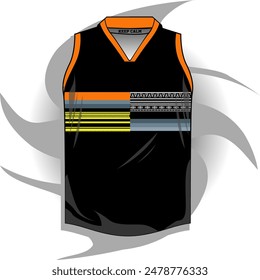 Background vector, jersey sport shirt template design for soccer Sport, basket ball, running uniform in front view, Shirt mockup Vector, design very simple and easy to custom