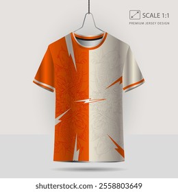 Background vector, jersey sport shirt template design for soccer Sport, basket ball, running uniform in front view, Shirt mockup Vector, design very simple and easy to custom