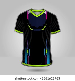 Background vector, jersey sport shirt template design for soccer Sport, basket ball, running uniform in front view, Shirt mockup Vector, design very simple and easy to custom