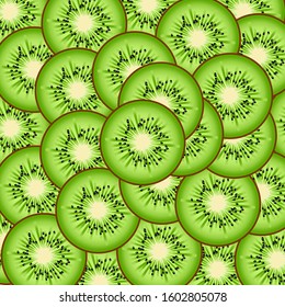 Background of vector kiwi slice seamless.illustration eps 10.