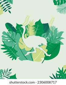 background vector of leaf and animal in one frame perfect for design background wallpaper