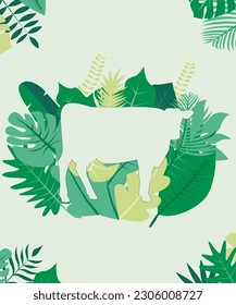 background vector of leaf and animal in one frame perfect for design background wallpaper