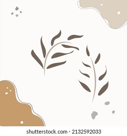 Background vector with leaf illustration inside for social media