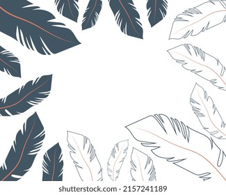 Background of vector leaves in retro style