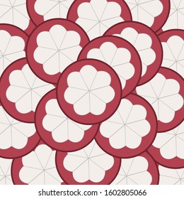 Background of vector mangosteen slice seamless.illustration eps 10.