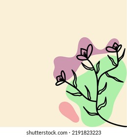 Background Vector of monoline floral