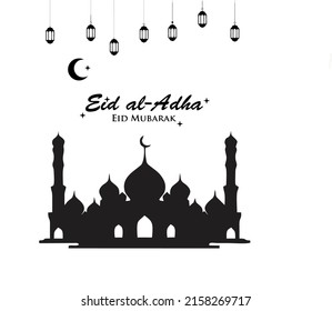 background vector Mosque in the aid al -Adha