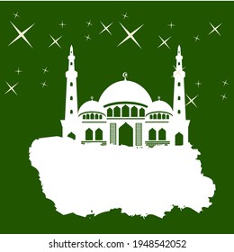 background vector mosque green color