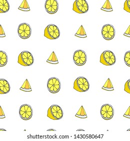 Background Vector Orange Hand Drawing. Background lemon summer mood vector hand drawing.