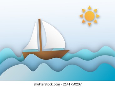 background vector paper background Vector background consisting of boats, seas, sun, summer vectors. used for presentations in various media