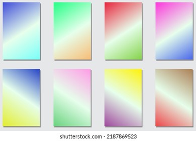 vector de fondo, gradiente de color pastel. conjunto de antecedentes para computadoras personales, teléfonos inteligentes, medios sociales y más