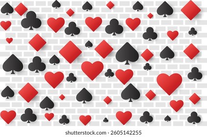 Background with vector playing card pattern, eps 10, editable.