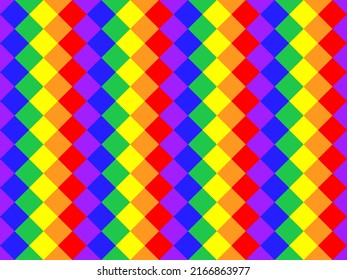 Background vector rainbox checkered pattern, zigzag texture rainbox