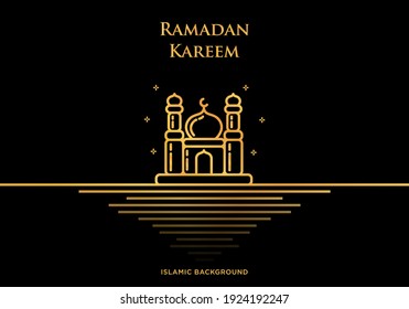 Vector de fondo Ramadan Kareem Ornamento de oro
