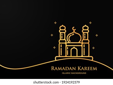 Background Vector Ramadan Kareem Gold Ornament