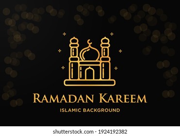 Background Vector Ramadan Kareem Gold Ornament