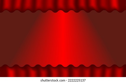 Background vector red curtain style.