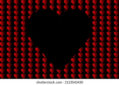 background vector : red heart pattern. flat background. empty space in the middle to add speech text