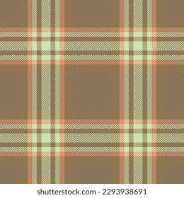 Background vector seamless. Check fabric pattern. Tartan textile texture plaid in orange and red colors.