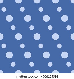 Background vector seamless polka dot pattern blue tone