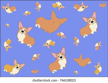 Background vector seamless puppy