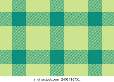 Background vector seamless of texture plaid fabric with a textile tartan pattern check in lime and teal colors.