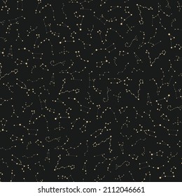 Background vector space image with a pattern of constellations and stars