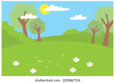 Background vector of the summer city park, vector illustration