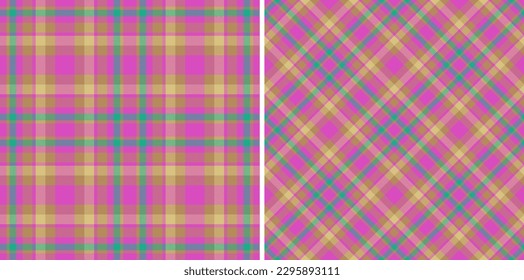Background vector tartan. Fabric textile pattern. Texture check plaid seamless in set.