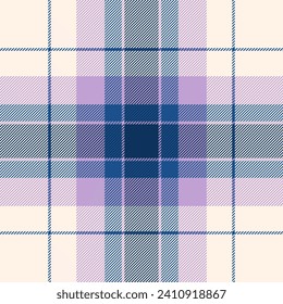 Tartán vectorial de fondo de estampado textil chapado con textura de corte transparente sin fisuras en encaje antiguo y colores azules.