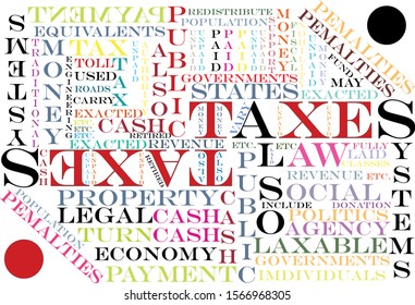 background vector taxes word cloud