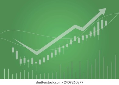 Background vector template bullish market trend in cryptocurrency or stock