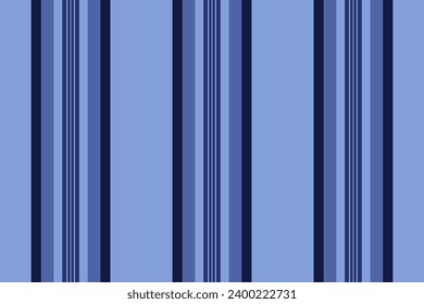 Background vector textile of seamless fabric texture with a lines vertical pattern stripe in blue and dark colors.