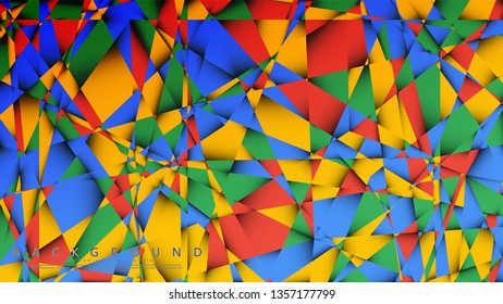 Background Vector of a Triangle with a combination of red yellow and green. Geometric illustration style with gradients and transparency.