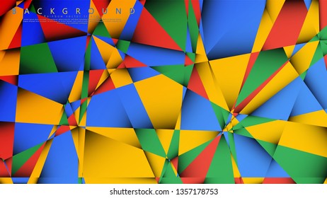 Background Vector of a Triangle with a combination of red yellow and green. Geometric illustration style with gradients and transparency.