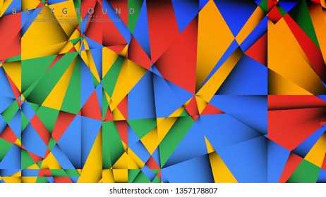 Background Vector of a Triangle with a combination of red yellow and green. Geometric illustration style with gradients and transparency.