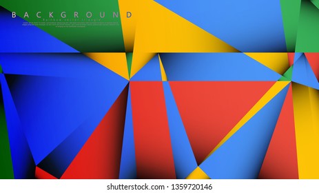 Background Vector of a Triangle with a combination of red yellow and green. Geometric illustration style with gradients and transparency.