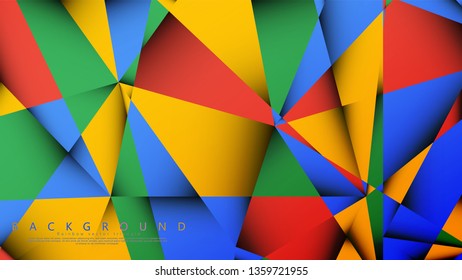Background Vector of a Triangle with a combination of red yellow and green. Geometric illustration style with gradients and transparency.