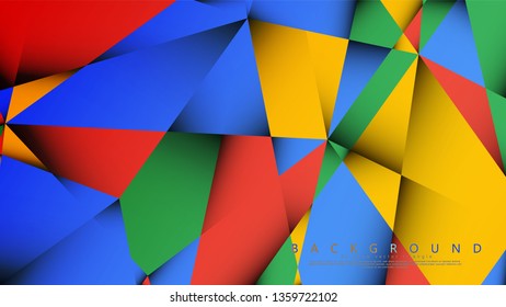 Background Vector of a Triangle with a combination of red yellow and green. Geometric illustration style with gradients and transparency.