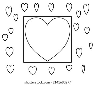 Background vector wallpaper illustration of heart design graphic art style 
