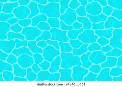 Background vector of water surface, clear blue water and light ripple texture. For artwork design about swimming pool, sea or summer concept.
