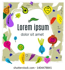 Background for the vegan menu, vector graphic illustration