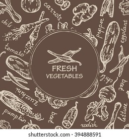 background with vegetable. hand drawn
