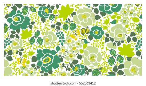 Background of vegetation and animals on a wallpaper
