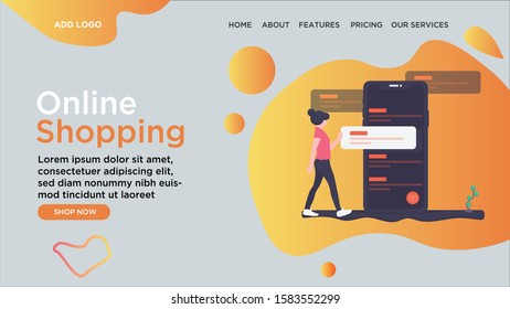Background Vektor Online Shopping Modern