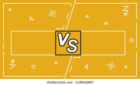 Background Versus Screen battle, Vector Illustration.Business confrontation screen with frames and vs logo illustration. Battle banner match, vs letters competition confrontation.headline template