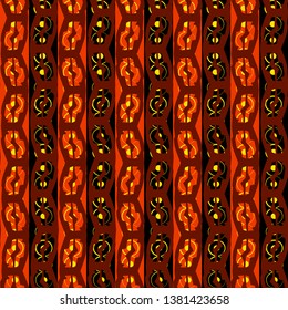 background with vertical lines of black and orange colors and light brown geometric figures