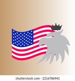 Background veteran day and eagle.Veterans Day. Honoring all who served. Head eagle on background of the American symbols. Vector colored Image.